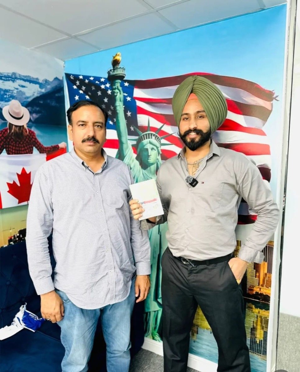 Sukhchain Travel and Tourism with a happy client